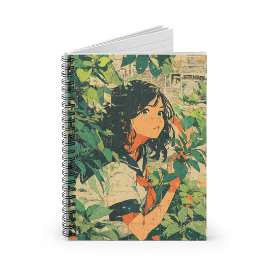 Artistic Spiral Notebook - Ruled Line, Nature Inspired Journal, Eco-Friendly Notebook, Gift for Students, Unique Stationery