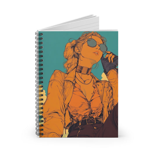 Stylish Spiral Notebook, Trendy Journal, Gift for Artists, Unique School Supplies, Creative Writing Gift, Illustrated Stationery