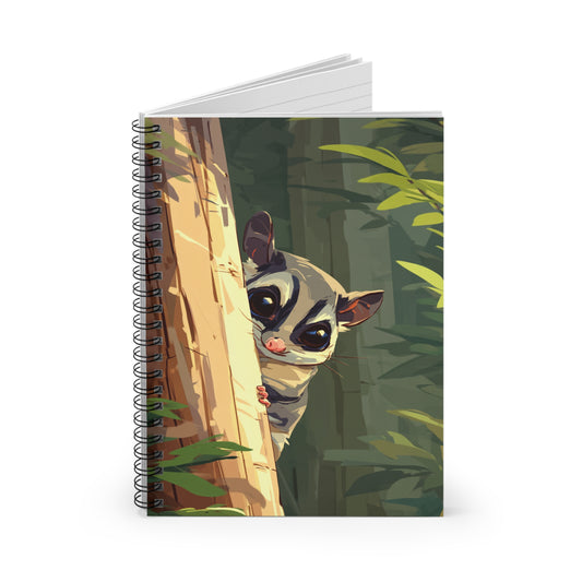 Cute Sugar Glider Spiral Notebook - Ruled Line, Journal for School, Gift for Animal Lovers, Nature Inspired Stationery, Eco-Friendly Notepad
