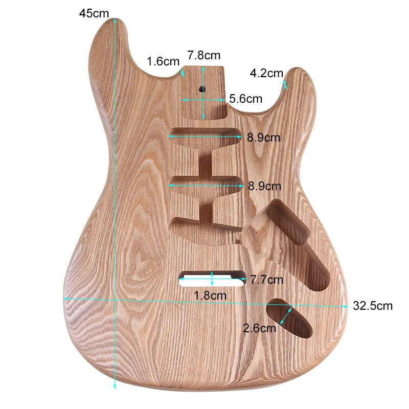 Ashwood Electric Guitar Body Natural Guitar Barrel For Diy Electric Guitar