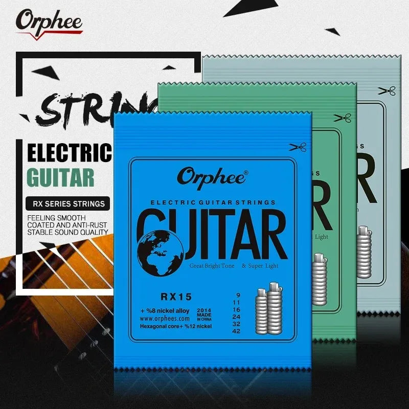 Orphee Set RX Series Electric Guitar Strings Hexagonal Carbon Steel 6 String Core