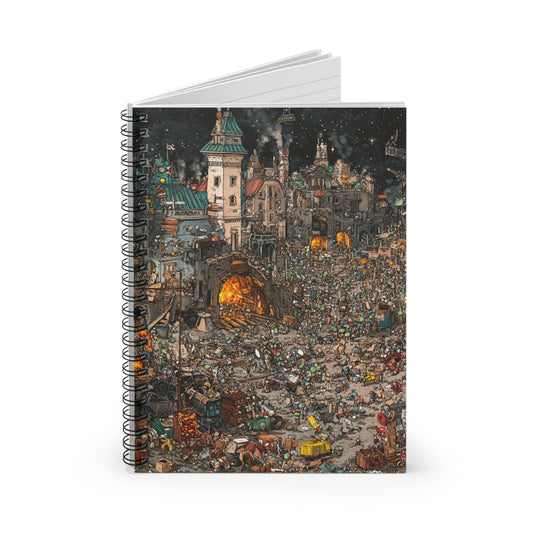 Whimsical Urban Spiral Notebook - Perfect for Artists, Writers, or Students, Unique Gift for Holidays, Creative Journaling