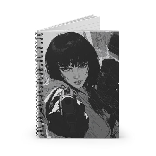Edgy Artist Spiral Notebook, Perfect for Creatives, Journaling, Gifts, Sketchbook, Cyberpunk Art, Motivational Writing
