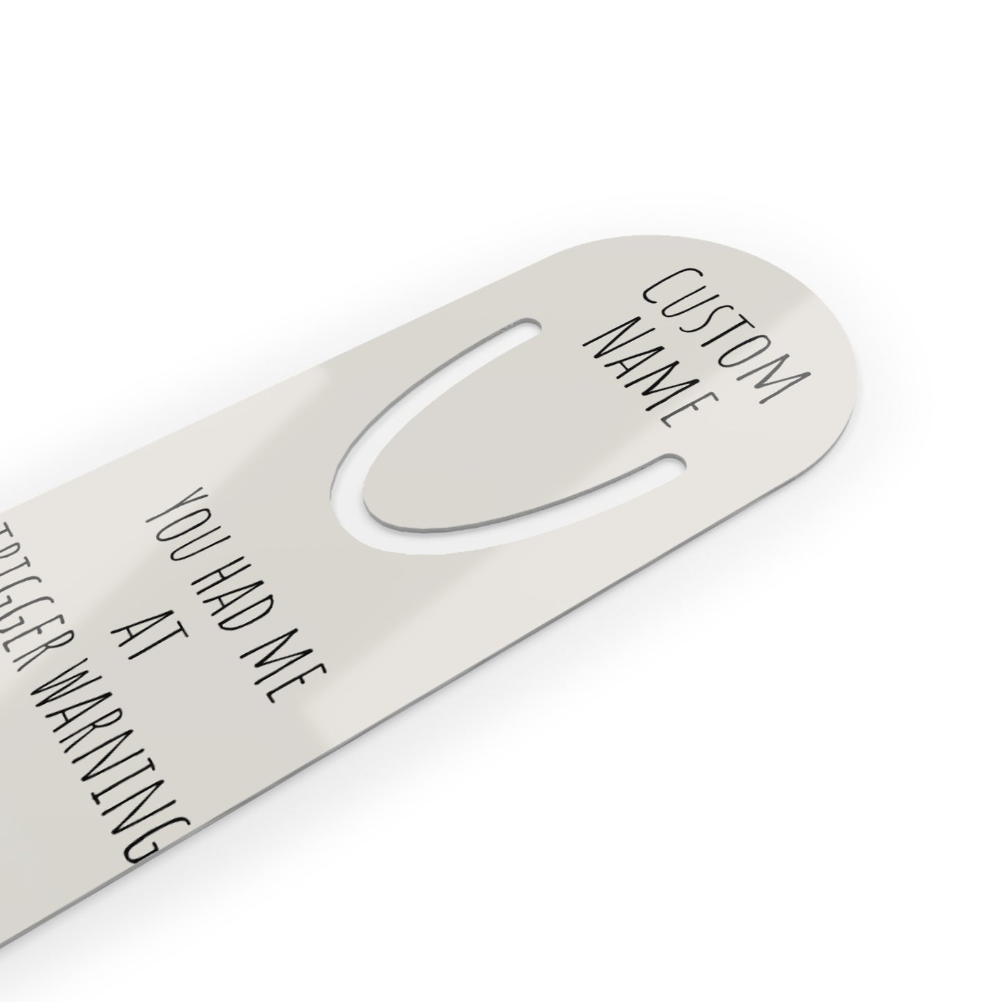 Personalized Trigger Warning Bookmark | Custom Printed Name