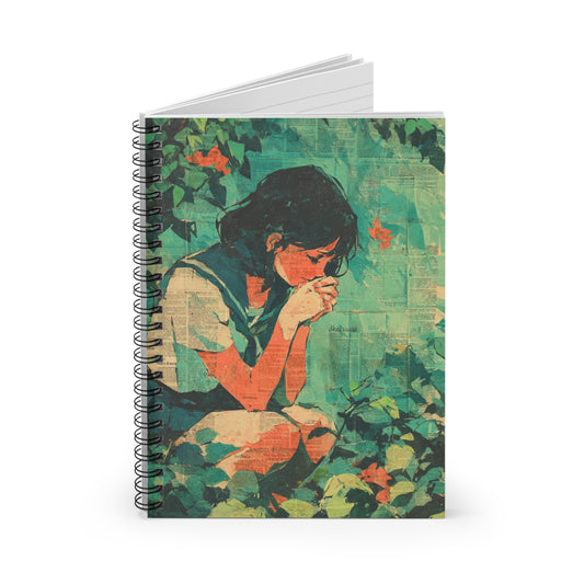 Artistic Spiral Notebook Ruled Line Nature Lovers Journal Gift for Students Eco Friendly Writing Pad Floral Sketchbook Aesthetic