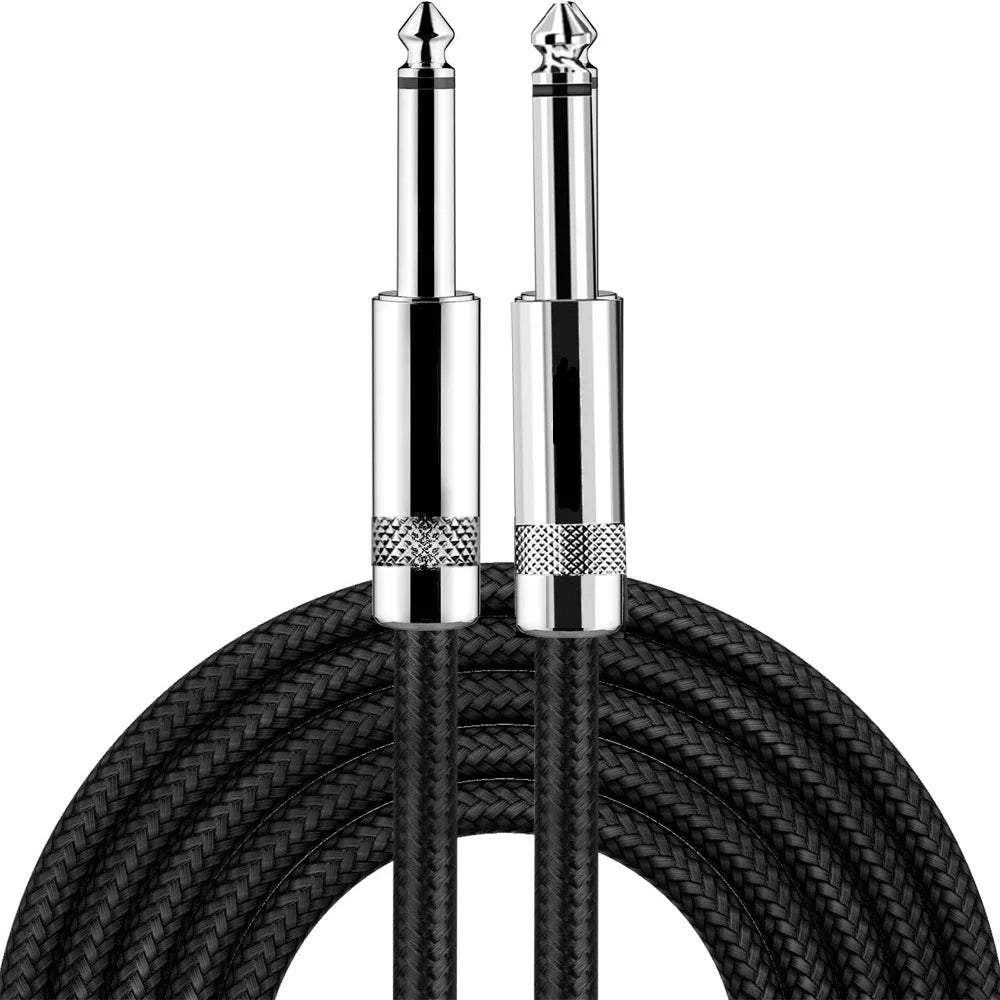 Electric Guitar Braided 1/4 ft Jack 90 Degree TS 6.5mm