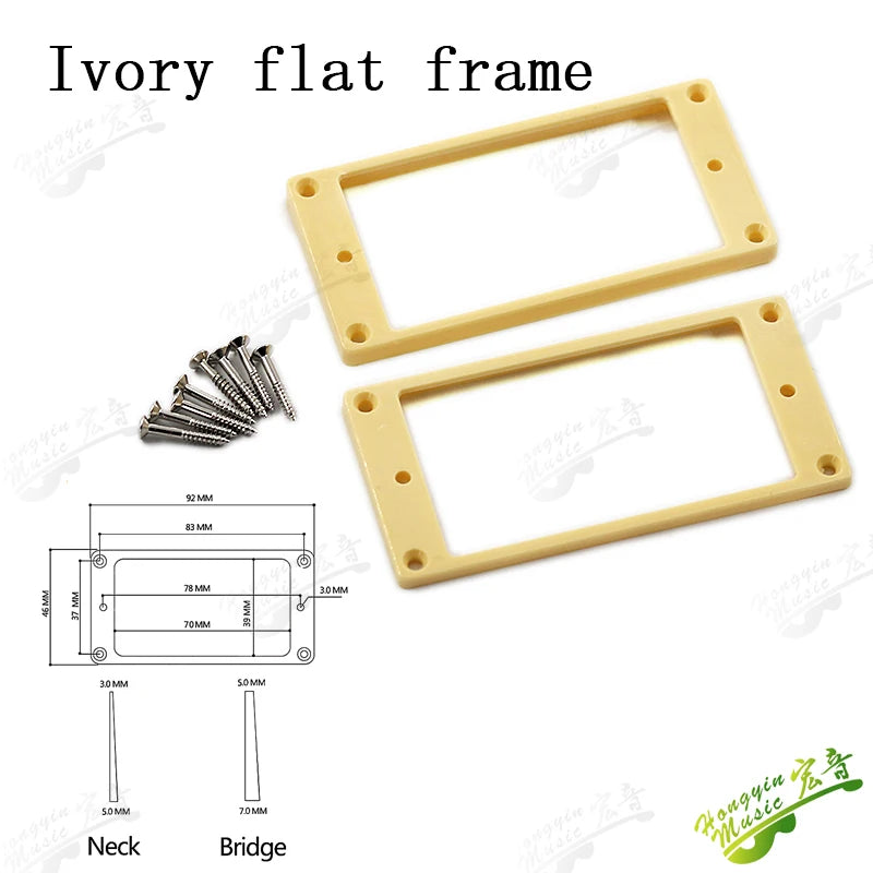 1 Set Electric guitar dual pickup Curved / Flat Humbucker Pickup Mounting Frames