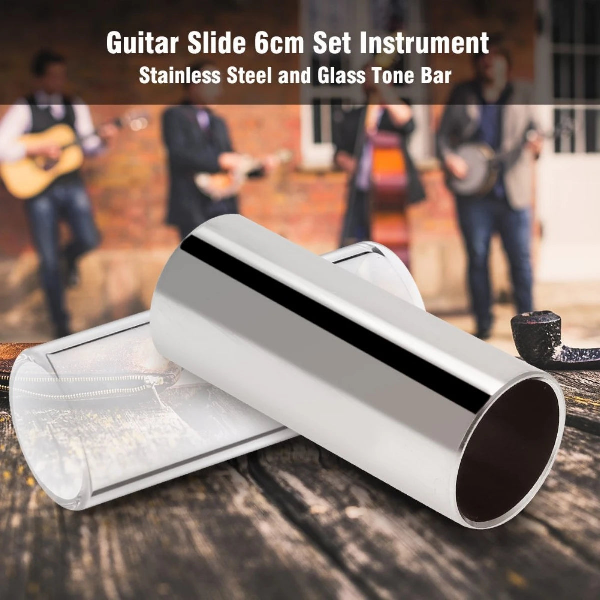Miwayer Guitar Slide Bar: 60MM High Stainless Steel Metal or Glass Finger