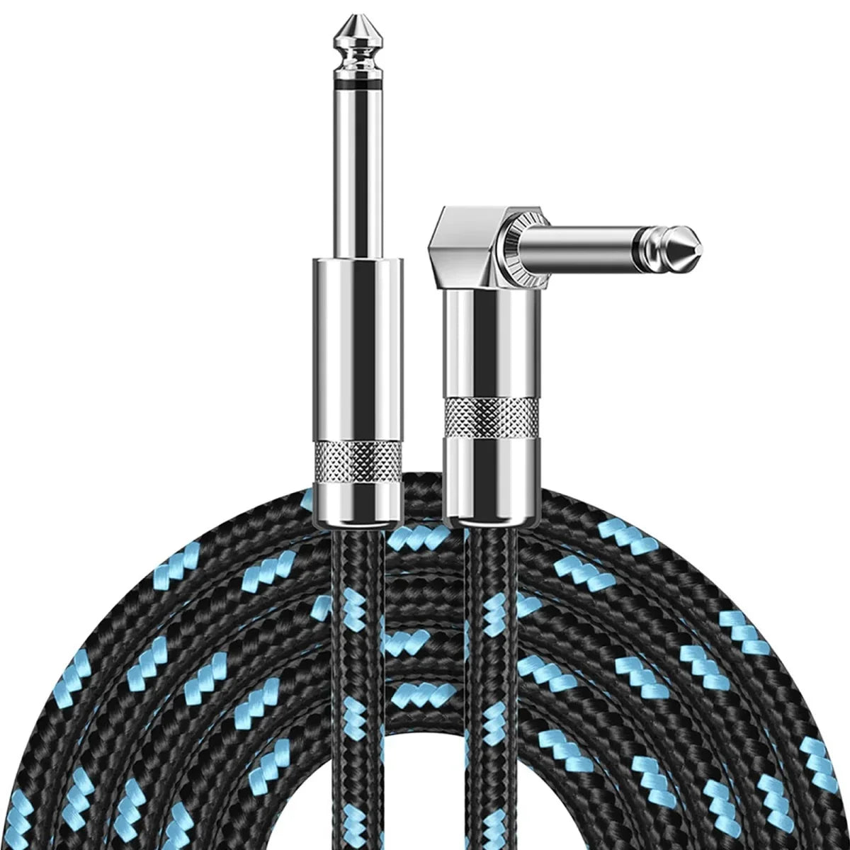 Electric Guitar Braided 1/4 ft Jack 90 Degree TS 6.5mm