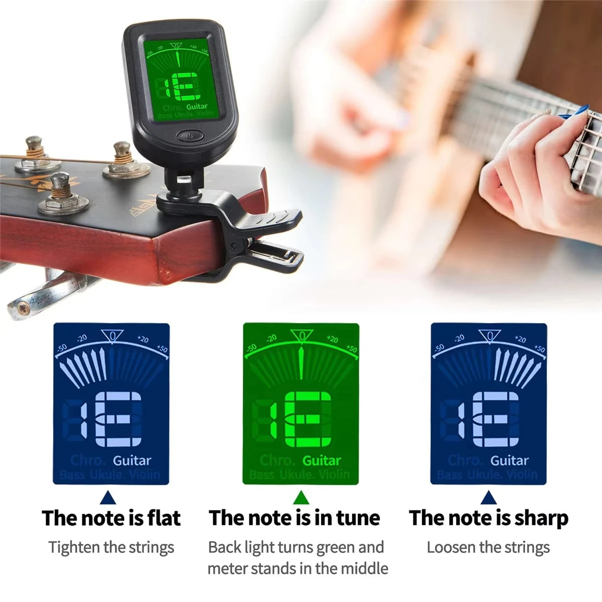Miwayer Guitar Beginner Accessories Set w/Guitar Tuner Includes/Guitar Capo/10 picks (Random) /Plectrum Holder/for Any Guitar