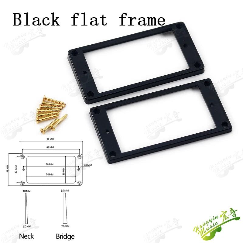 1 Set Electric guitar dual pickup Curved / Flat Humbucker Pickup Mounting Frames