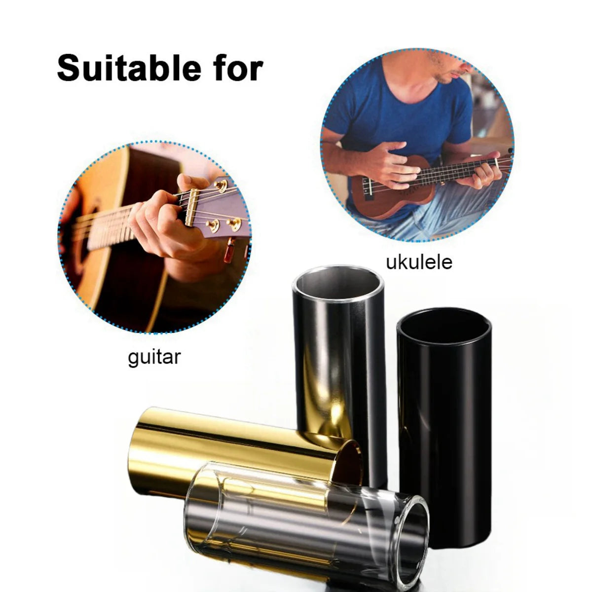 Miwayer Guitar Slide Bar: 60MM High Stainless Steel Metal or Glass Finger