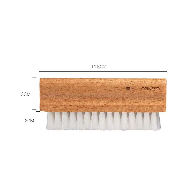 Natural Beech Handle Soft bristle Anti-static Record Cleaner