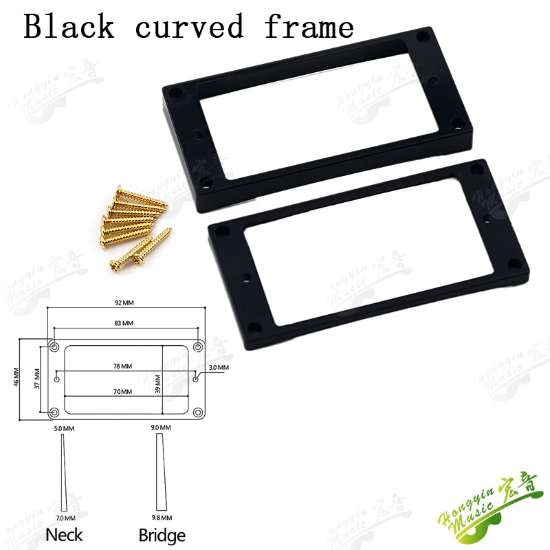 1 Set Electric guitar dual pickup Curved / Flat Humbucker Pickup Mounting Frames