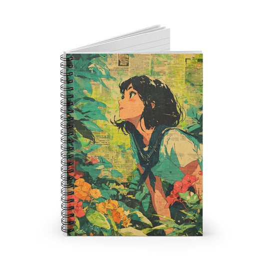 Whimsical Nature Spiral Notebook - Ruled Line, Cute Journal, Garden Sketchbook, Eco-Friendly Writing Pad, Stationery Gift