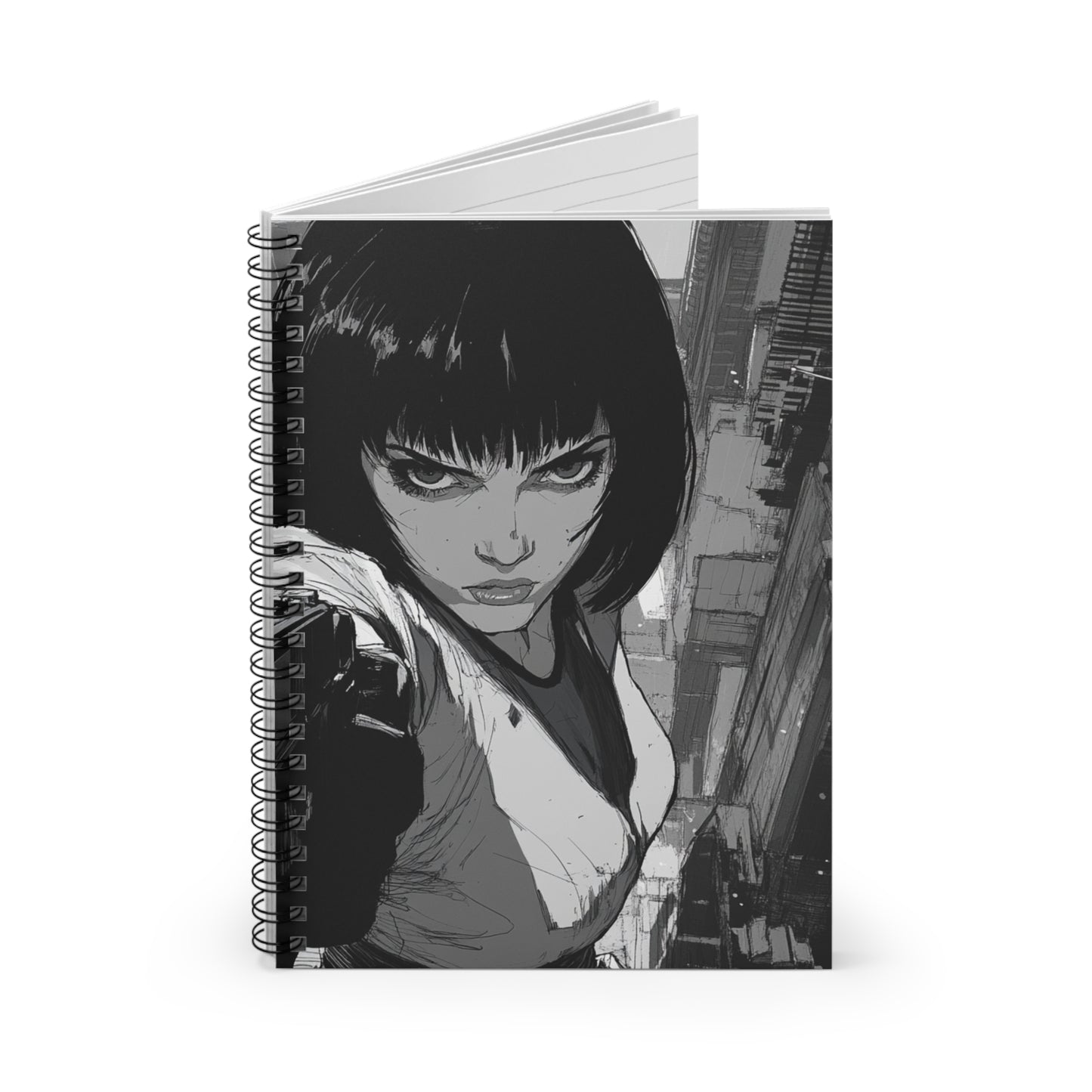 Edgy Graphic Spiral Notebook - Perfect for Note-Taking, Journaling, Gifts, Anime Lovers, Sketching