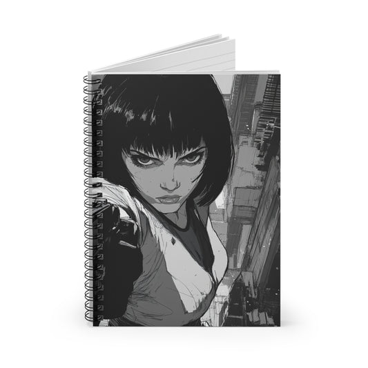 Edgy Graphic Spiral Notebook - Perfect for Note-Taking, Journaling, Gifts, Anime Lovers, Sketching