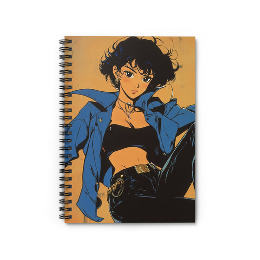 Chic Anime Spiral Notebook - Ruled Lines, Trendy Journal, Unique Stationery Gift, Perfect for Students, Cool Aesthetic Design, Vintage Style