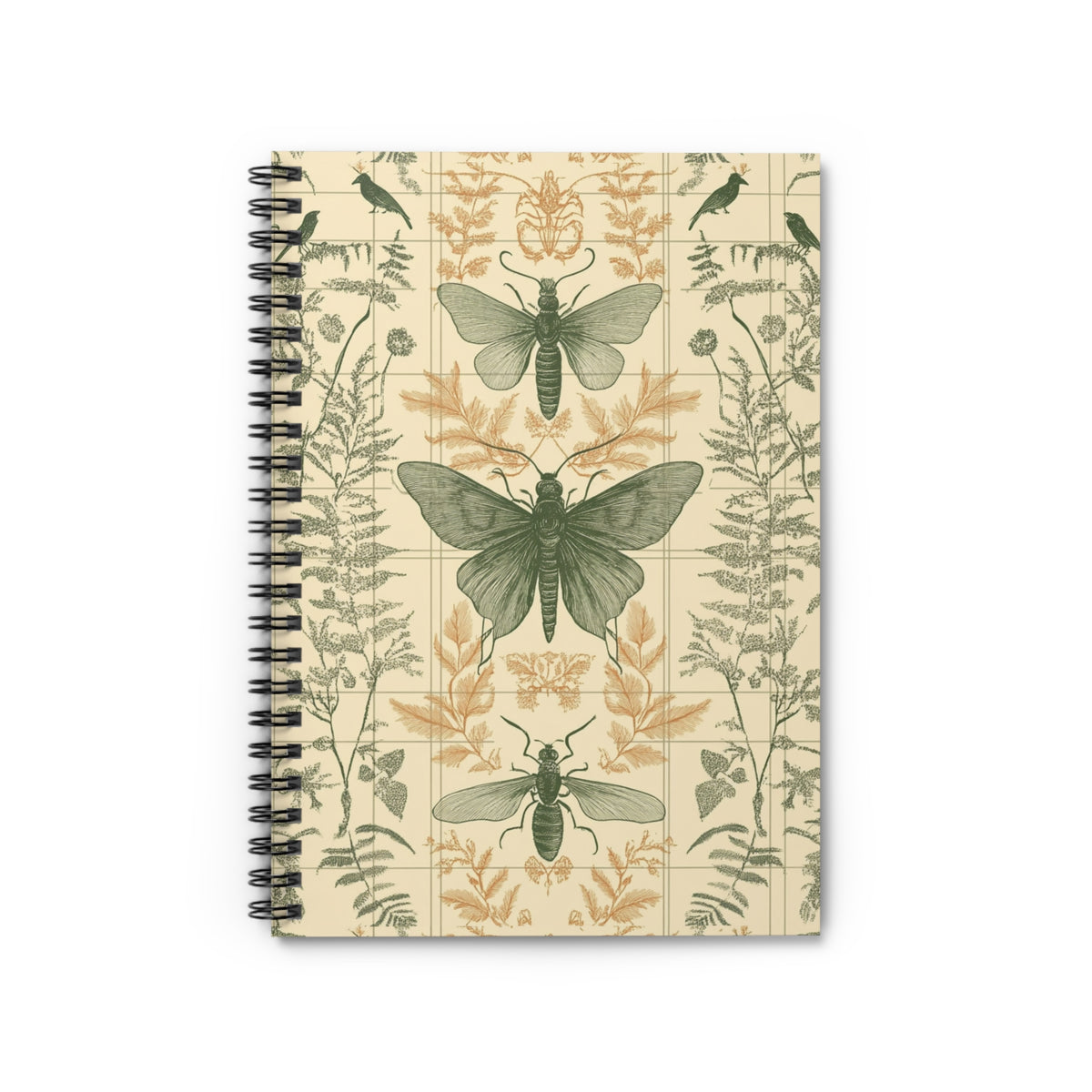 Botanical Insect Spiral Notebook - Perfect for Nature Lovers, Journal, School, Study, Gift, Eco-friendly