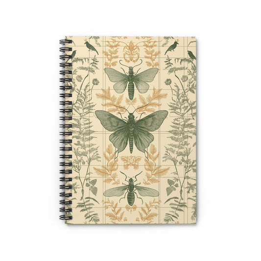 Botanical Insect Spiral Notebook - Perfect for Nature Lovers, Journal, School, Study, Gift, Eco-friendly