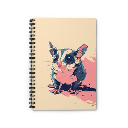 Cute Sugar Glider Spiral Notebook, Sketch Journal, Back to School Supplies, Cute Animal Lover Gift, Unique Notebook