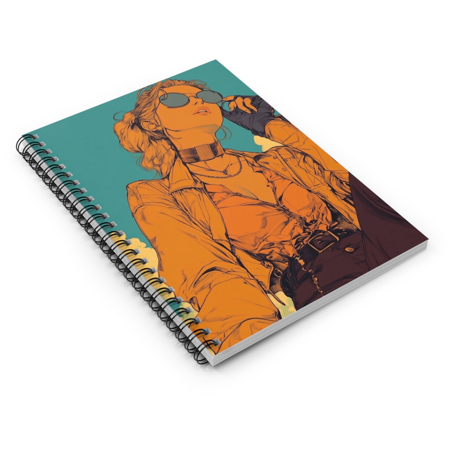 Stylish Spiral Notebook, Trendy Journal, Gift for Artists, Unique School Supplies, Creative Writing Gift, Illustrated Stationery