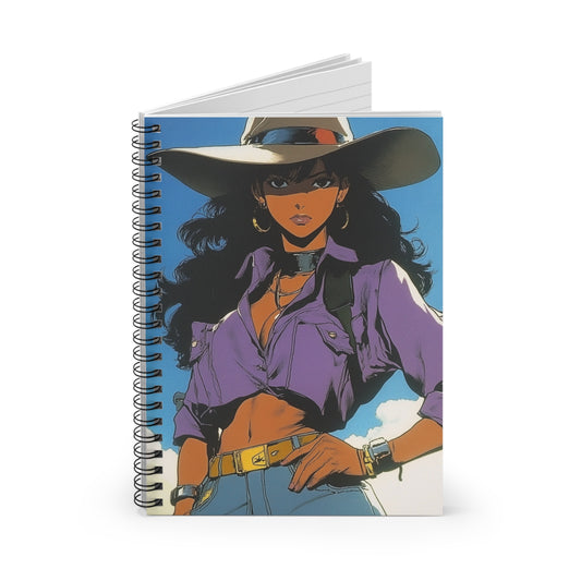 Stylish Spiral Notebook - Ruled Line, Cowboy Chic Journal, Creative Writing, Art Sketchbook, Unique Gift for Artists, Aesthetic Stationery