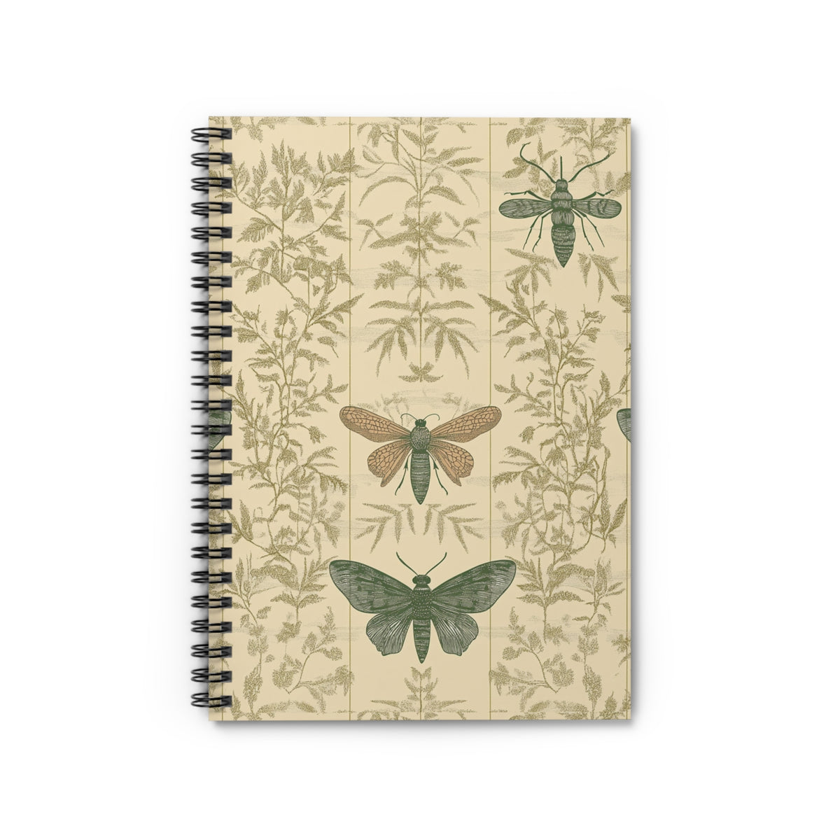 Botanical Moth Spiral Notebook - Nature-Inspired Journal, Eco-Friendly, Gift for Writers or Students, Perfect for School or Home