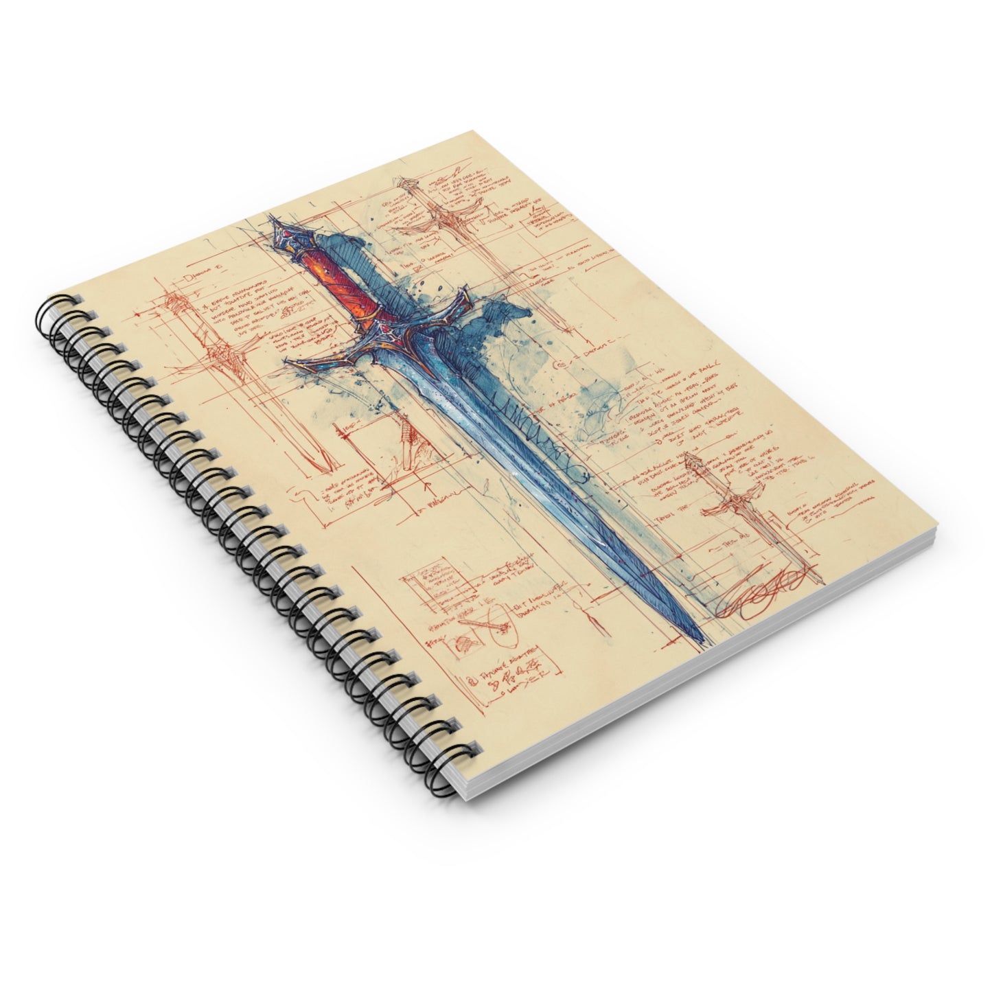 Artistic Sword Spiral Notebook - Perfect for Artists, Students, and Dreamers, Sketchbook, Journaling, Gift Idea, Creative Writing