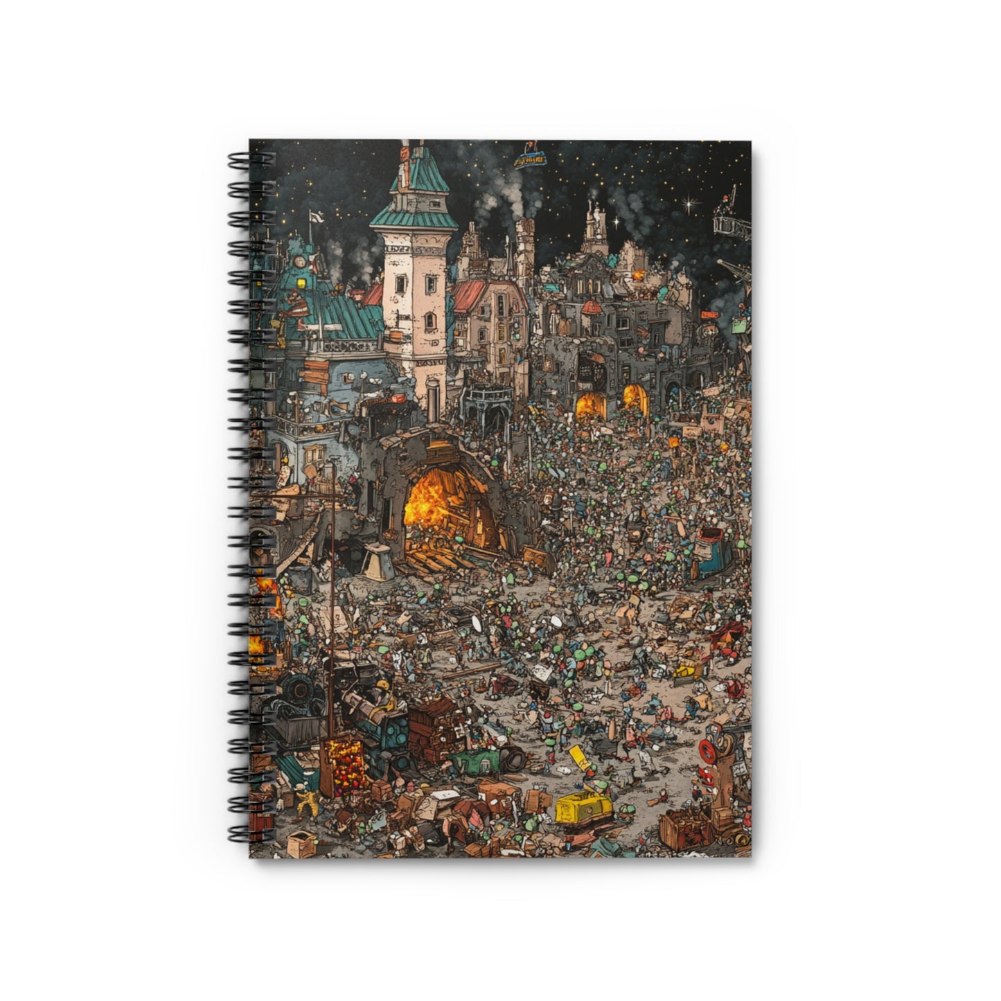 Whimsical Urban Spiral Notebook - Perfect for Artists, Writers, or Students, Unique Gift for Holidays, Creative Journaling