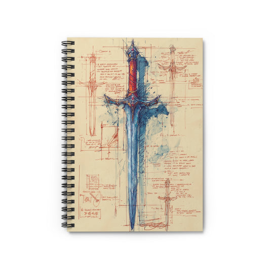 Fantasy Sword Sketch Spiral Notebook - Perfect for Artists, Students, Journaling, Gifts for Fantasy Lovers, Sketching, Writing Ideas
