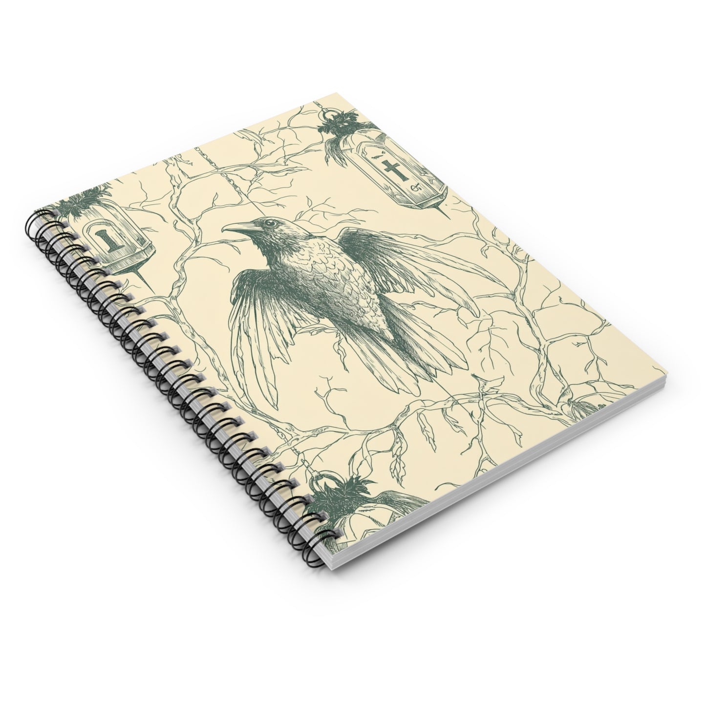 Artistic Spiral Notebook for Journaling, Sketching, Creative Writing, Gift for Writers, Bird Illustration Design, Eco-Friendly Notepad,