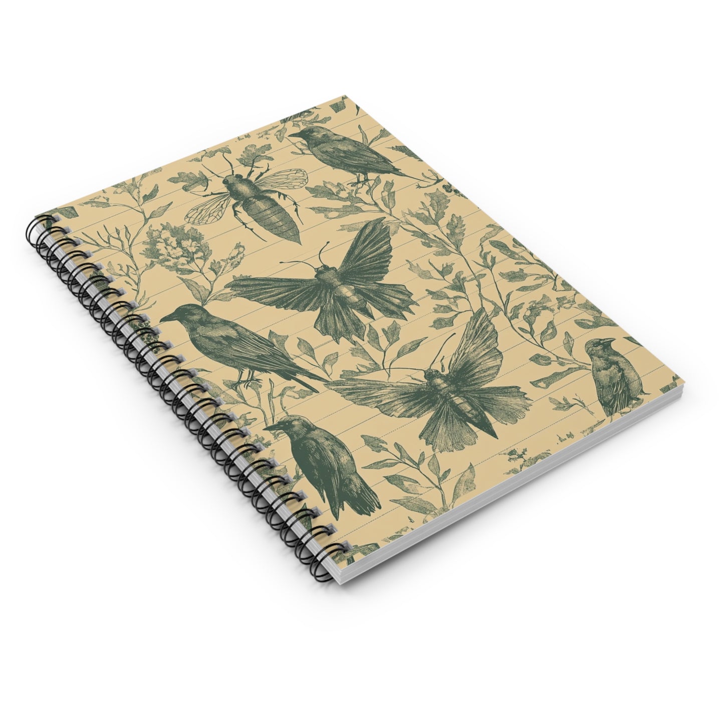 Botanical Insect Spiral Notebook - Nature Lovers, Journal, Sketching, Gift for Her, Eco-Friendly, Study
