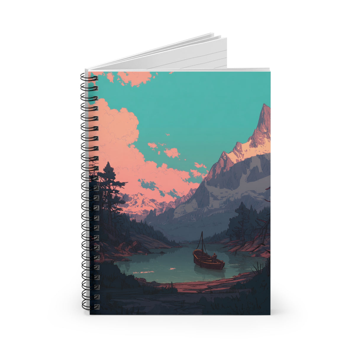 Tranquil Nature Spiral Notebook - Ruled Line, Journal for Prompts, Eco-Friendly Gift, Travel Diary, Outdoor Adventure Note