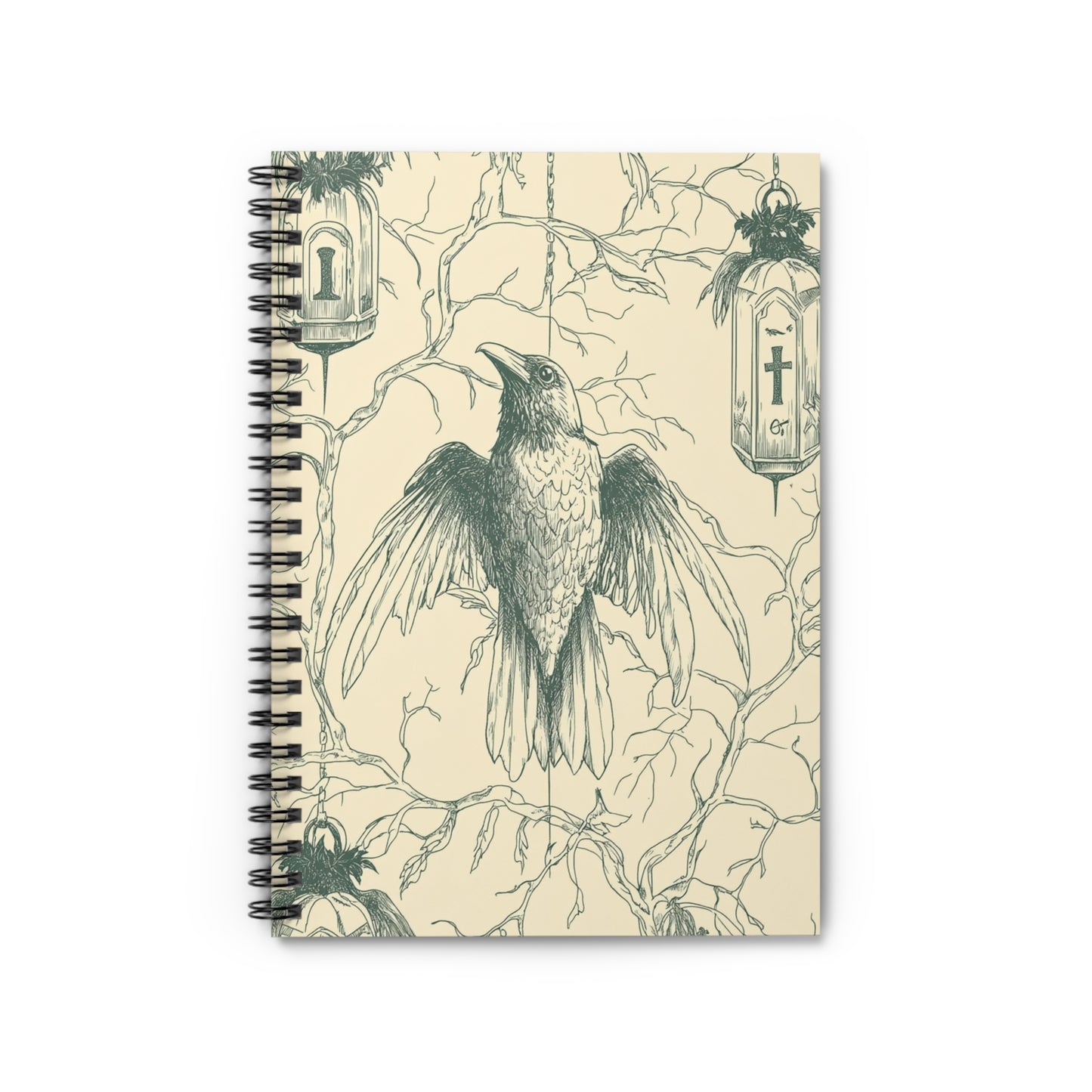 Artistic Spiral Notebook for Journaling, Sketching, Creative Writing, Gift for Writers, Bird Illustration Design, Eco-Friendly Notepad,