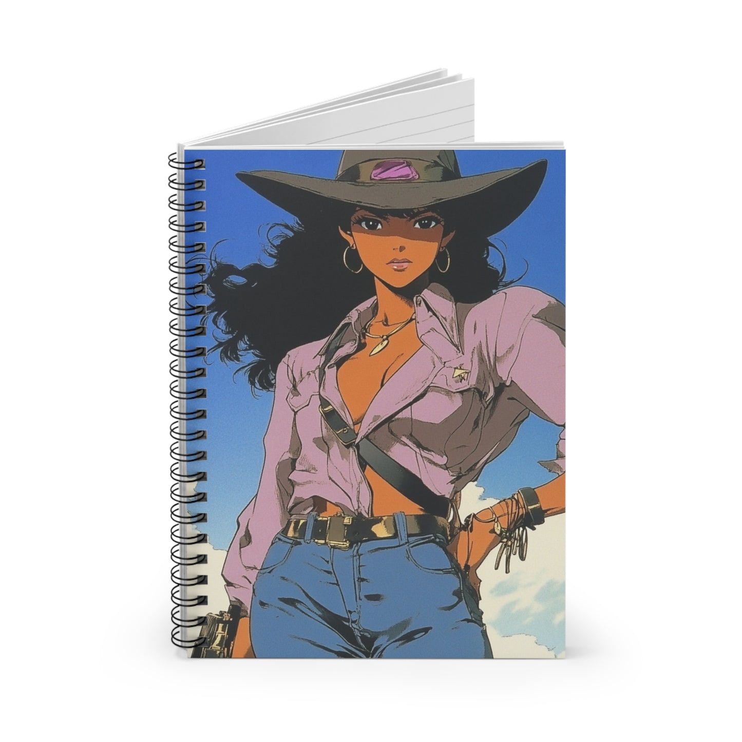 Vintage Western Spiral Notebook - Ruled Line, Cowboy Note Book, Journal for Writers, Art Sketch Book, Gift for Artists