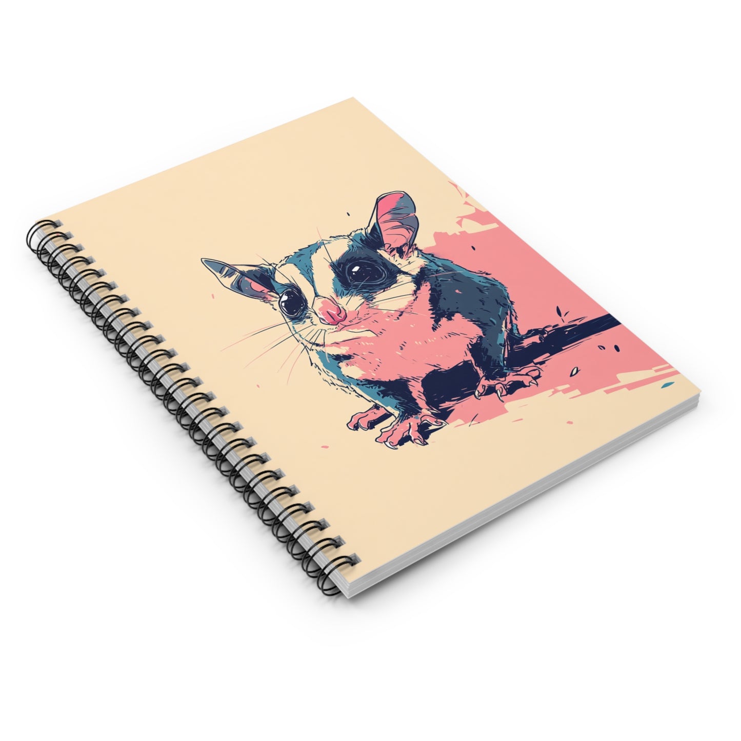 Cute Sugar Glider Spiral Notebook, Sketch Journal, Back to School Supplies, Cute Animal Lover Gift, Unique Notebook