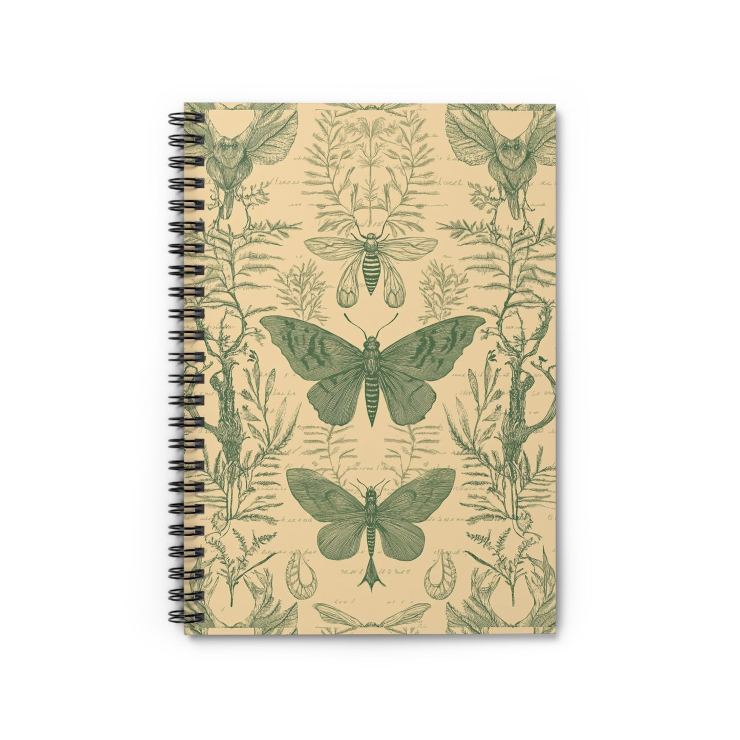Botanical Insect Spiral Notebook, Eco-Friendly Journal for Nature Lover