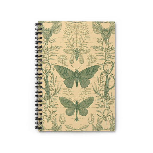Botanical Insect Spiral Notebook, Eco-Friendly Journal for Nature Lover