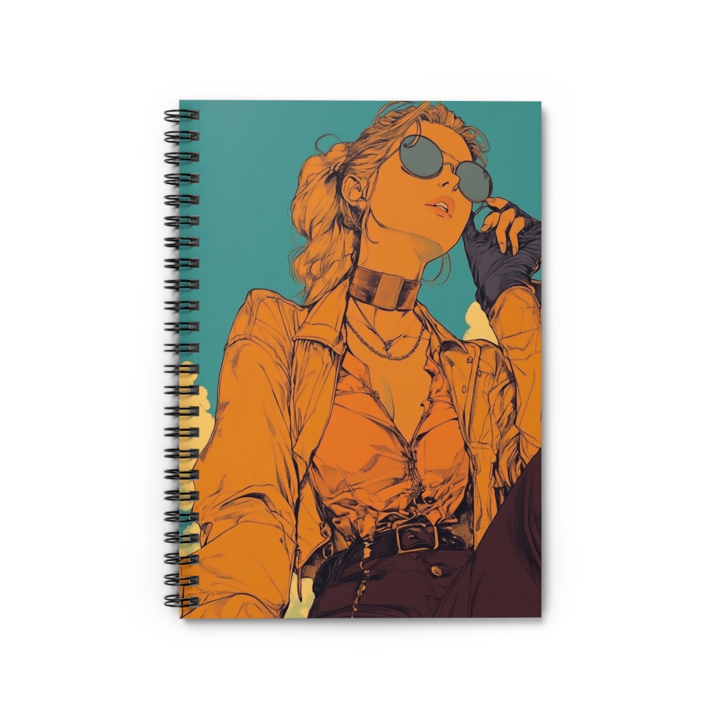 Stylish Spiral Notebook, Trendy Journal, Gift for Artists, Unique School Supplies, Creative Writing Gift, Illustrated Stationery