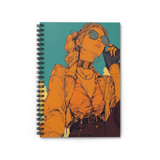 Stylish Spiral Notebook, Trendy Journal, Gift for Artists, Unique School Supplies, Creative Writing Gift, Illustrated Stationery