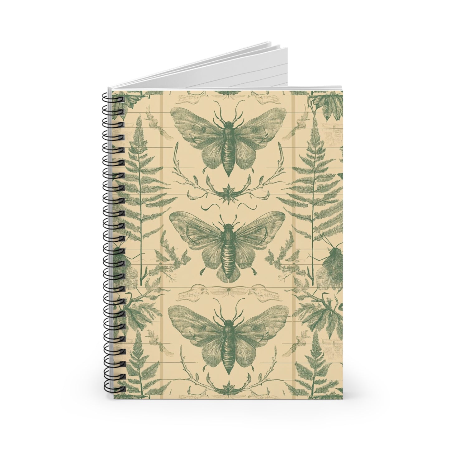 Nature-Inspired Spiral Notebook, Vintage Floral Journal, Eco-Friendly Writing Pad, Ideal for School, Gifts, Nature Lovers