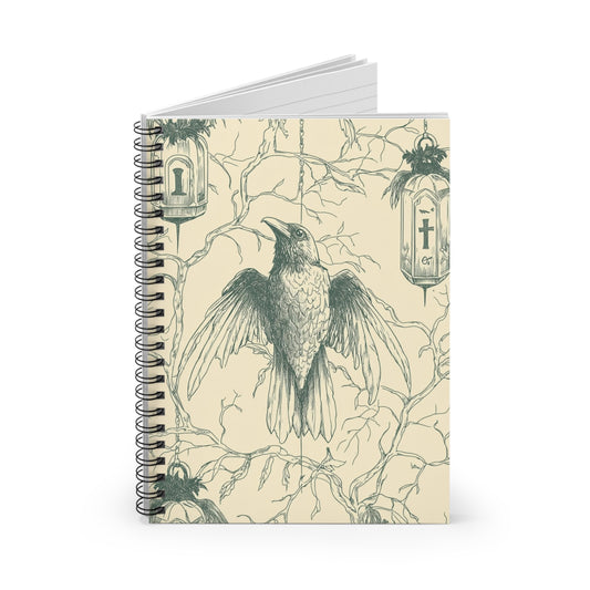 Artistic Spiral Notebook for Journaling, Sketching, Creative Writing, Gift for Writers, Bird Illustration Design, Eco-Friendly Notepad,