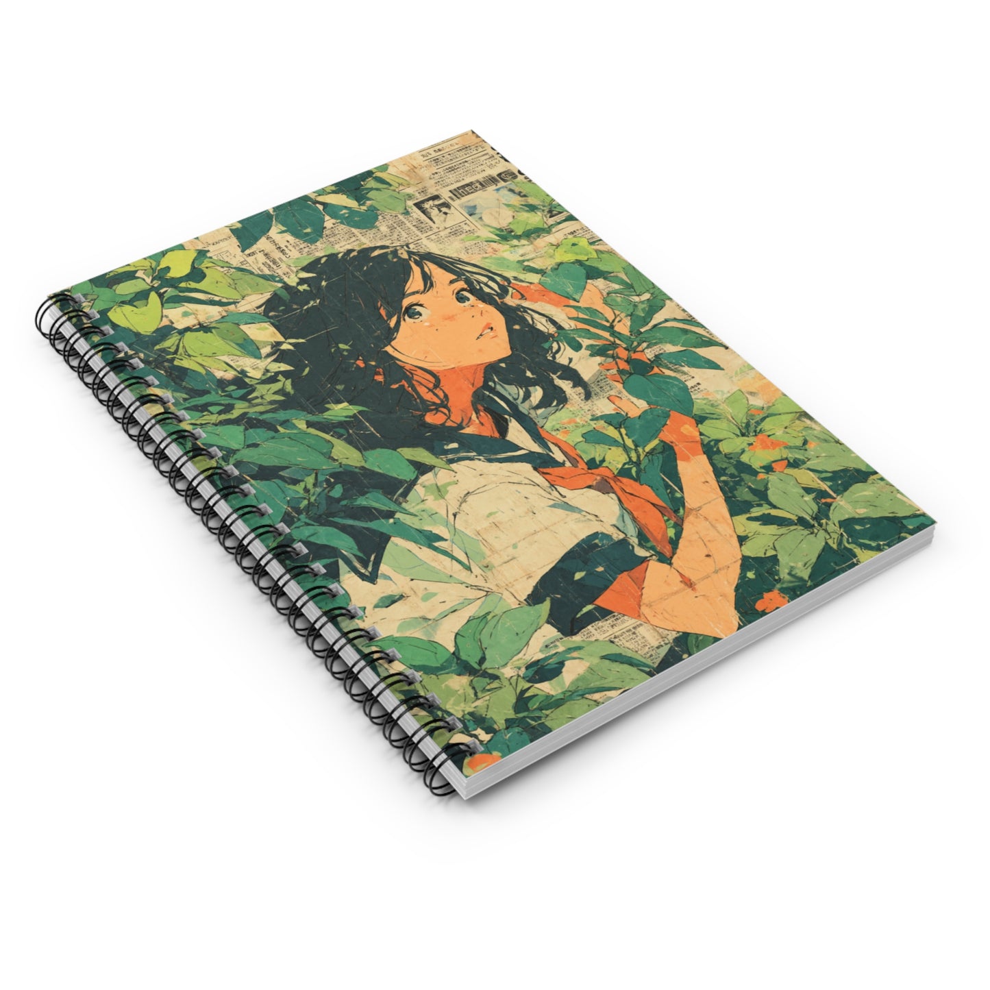 Artistic Spiral Notebook - Ruled Line, Nature Inspired Journal, Eco-Friendly Notebook, Gift for Students, Unique Stationery