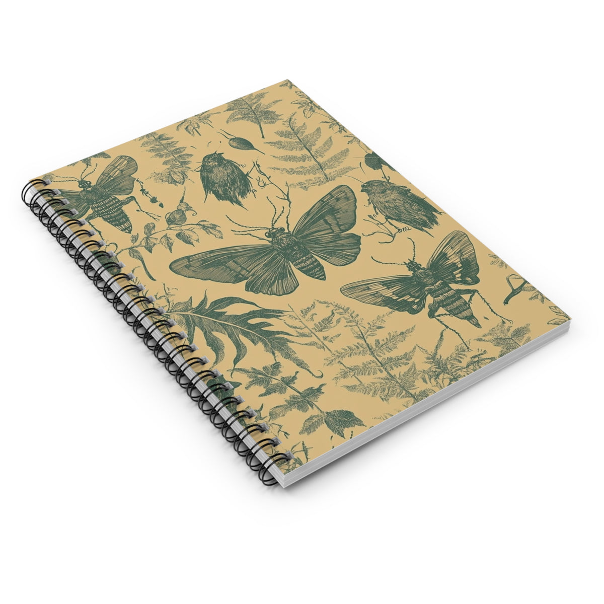 Vintage-Inspired Spiral Notebook with Gothic Insect Design, Nature Journal, Eco-Friendly Stationery, Perfect Gift for Writers, Artists,