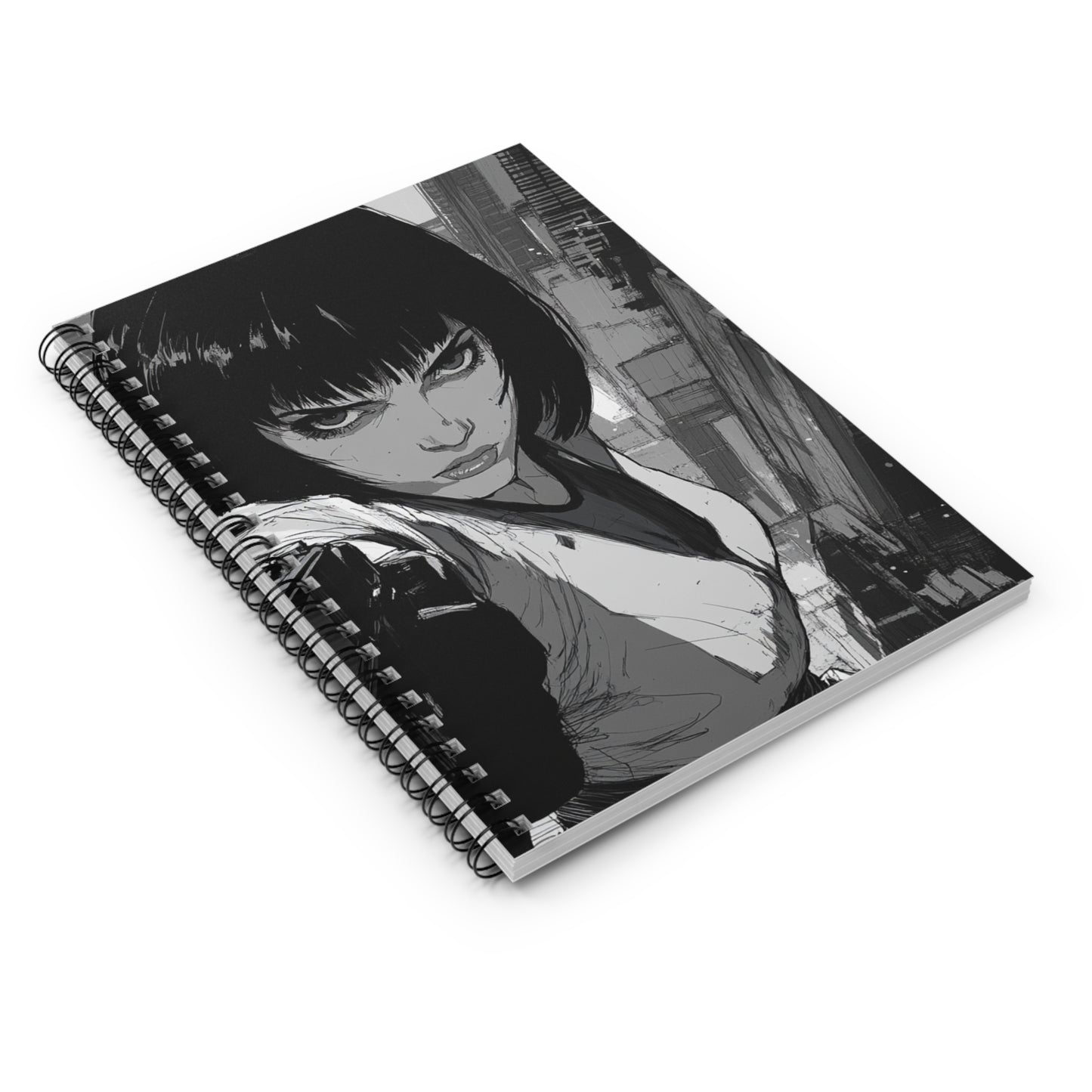 Edgy Graphic Spiral Notebook - Perfect for Note-Taking, Journaling, Gifts, Anime Lovers, Sketching