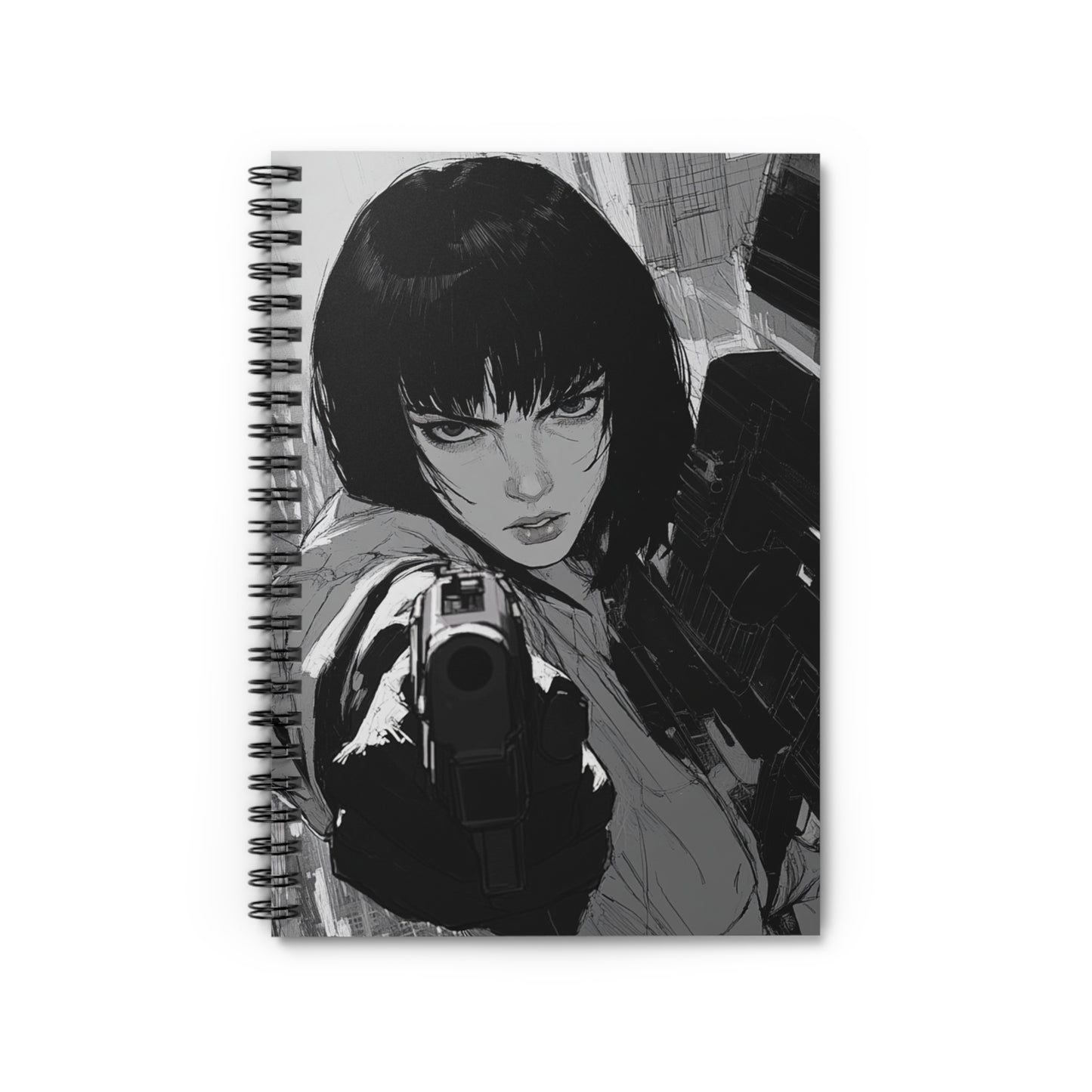 Edgy Artist Spiral Notebook, Perfect for Creatives, Journaling, Gifts, Sketchbook, Cyberpunk Art, Motivational Writing