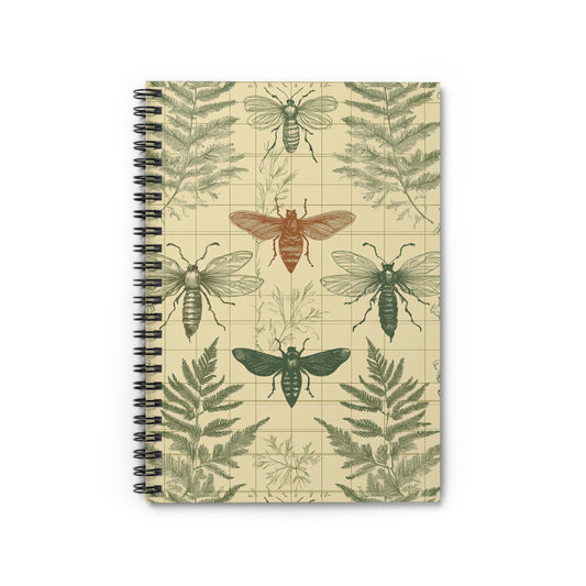 Vintage-Inspired Insect Spiral Notebook, Nature Lover's Journal, Eco-Friendly Sketchbook, Gift for Students, Artistic Planner