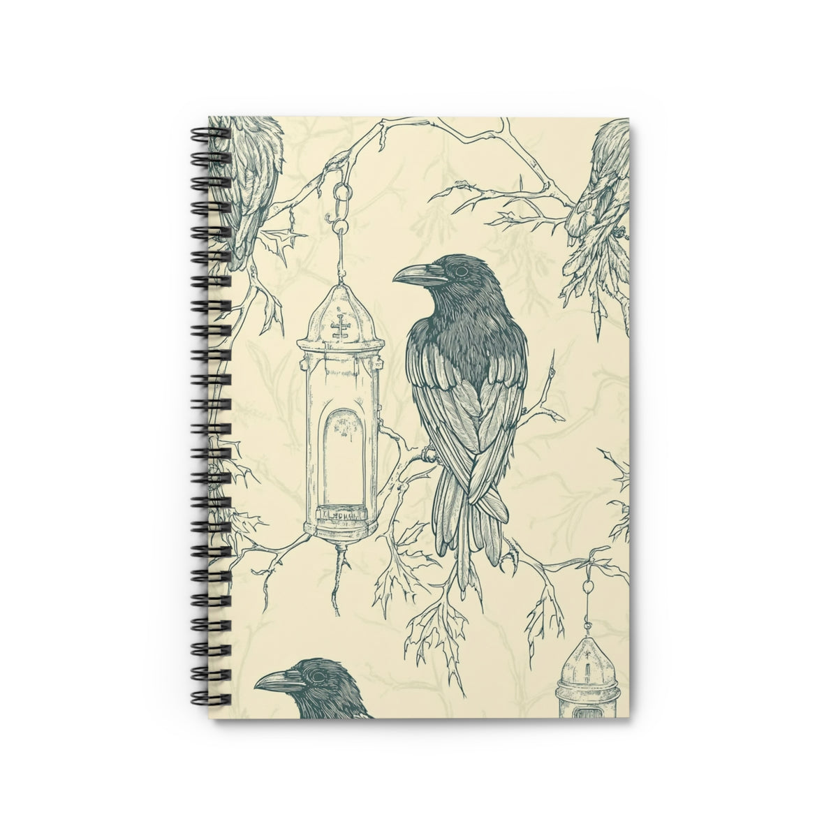 Mystical Raven Spiral Notebook - Enchanted Writing Journal for Creatives, Perfect Gift for Writers, Halloween Decor, Art Sketchbook, Nature