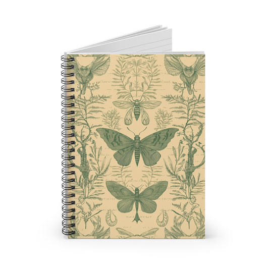 Botanical Insect Spiral Notebook, Eco-Friendly Journal for Nature Lover